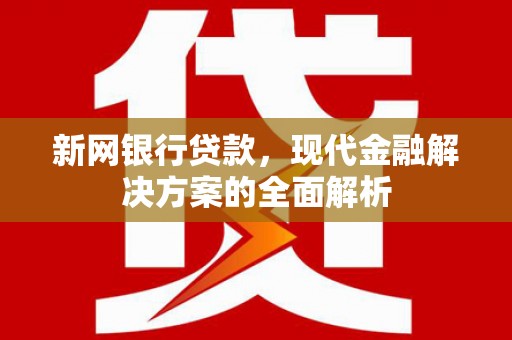 江津新网银行贷款，现代金融解决方案的全面解析